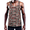 Retro Cassette Tape Pattern Print Training Tank Top