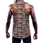 Retro Cassette Tape Pattern Print Training Tank Top