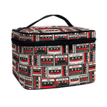 Retro Cassette Tape Pattern Print Travel Makeup Bag