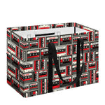 Retro Cassette Tape Pattern Print Utility Tote Bag