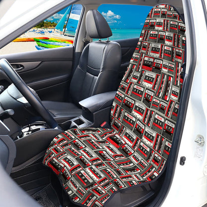 Retro Cassette Tape Pattern Print Waterproof Car Seat Cover