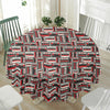 Retro Cassette Tape Pattern Print Waterproof Round Tablecloth