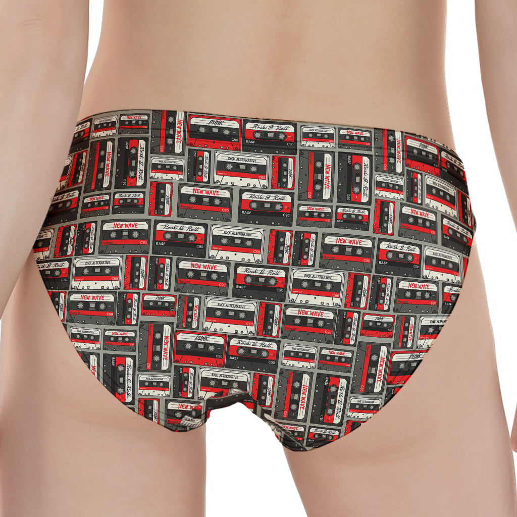 Retro Cassette Tape Pattern Print Women's Panties