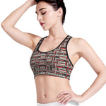 Retro Cassette Tape Pattern Print Women's Sports Bra