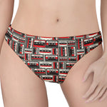 Retro Cassette Tape Pattern Print Women's Thong