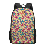 Retro Colorful Butterfly Pattern Print 17 Inch Backpack
