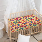 Retro Colorful Butterfly Pattern Print Baby Crib Sheet