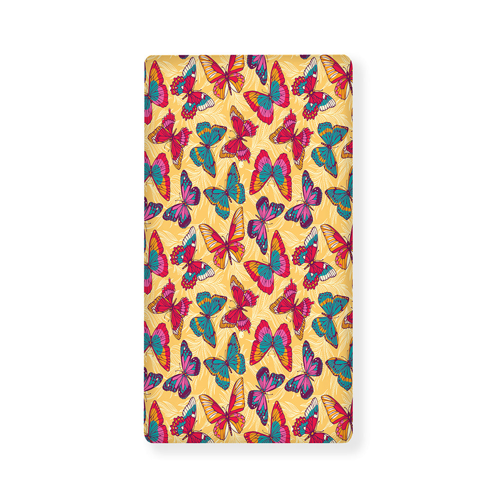 Retro Colorful Butterfly Pattern Print Baby Crib Sheet