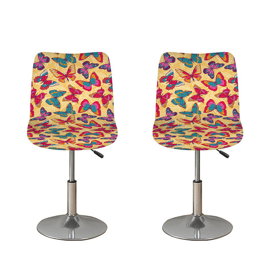 Retro Colorful Butterfly Pattern Print Bar Stool Covers