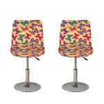 Retro Colorful Butterfly Pattern Print Bar Stool Covers