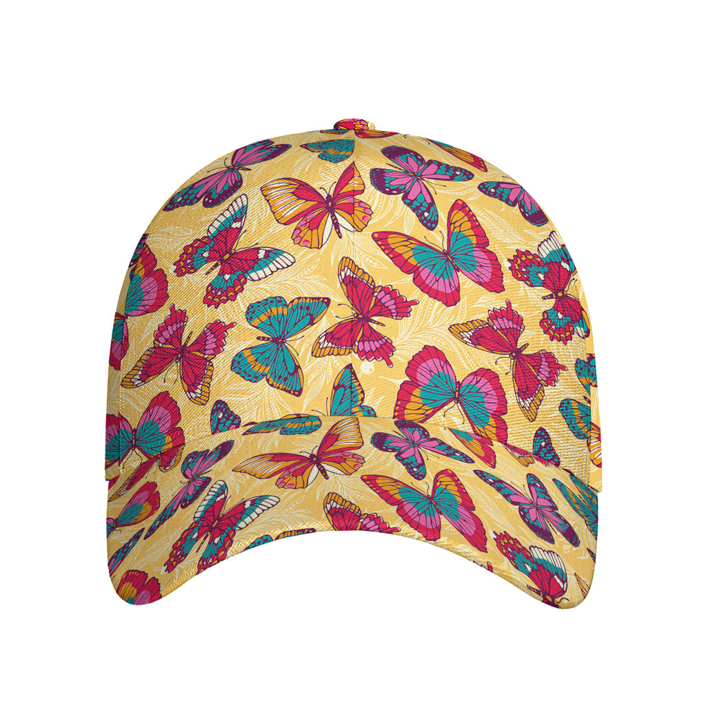 Retro Colorful Butterfly Pattern Print Baseball Cap