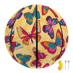 Retro Colorful Butterfly Pattern Print Basketball