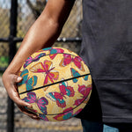 Retro Colorful Butterfly Pattern Print Basketball