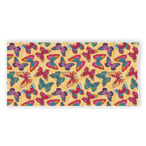 Retro Colorful Butterfly Pattern Print Beach Towel