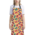 Retro Colorful Butterfly Pattern Print Bib Apron With Pocket