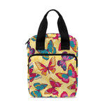 Retro Colorful Butterfly Pattern Print Bible Tote Bag