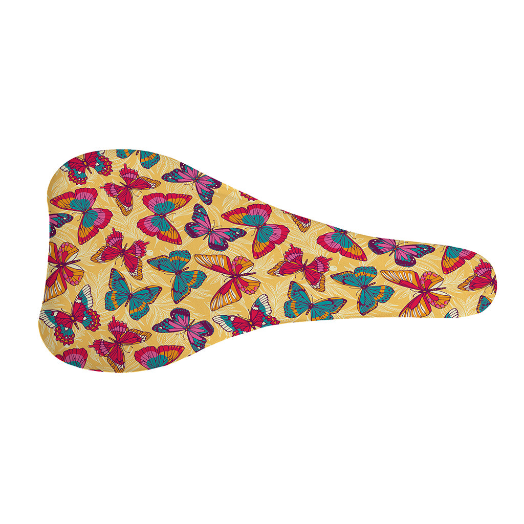 Retro Colorful Butterfly Pattern Print Bicycle Seat Cover