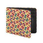 Retro Colorful Butterfly Pattern Print Bifold Wallet