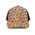 Retro Colorful Butterfly Pattern Print Black Mesh Trucker Hat
