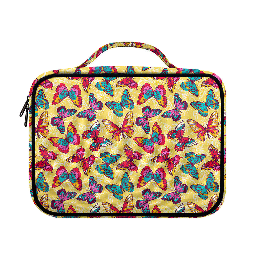 Retro Colorful Butterfly Pattern Print Briefcase Bible Bag