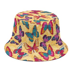 Retro Colorful Butterfly Pattern Print Bucket Hat