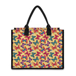 Retro Colorful Butterfly Pattern Print Canvas Tote Bag