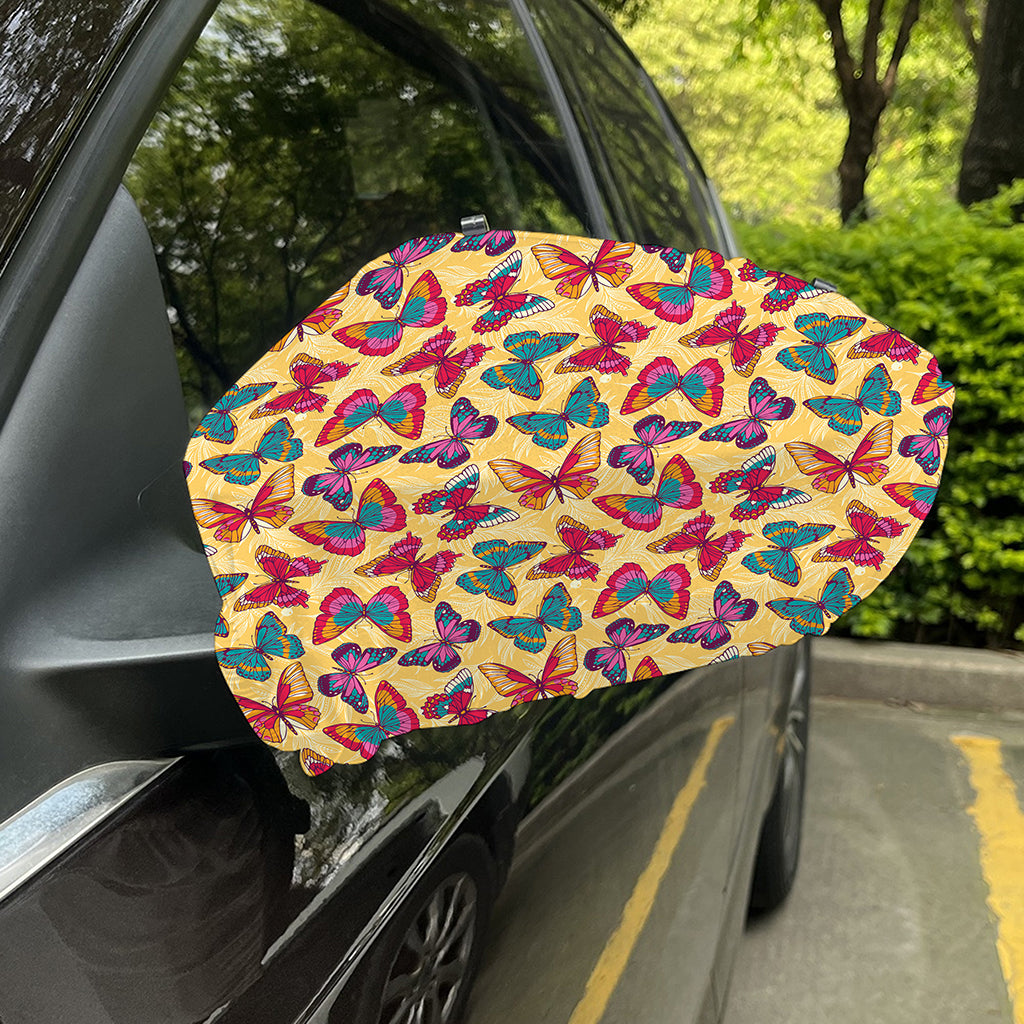 Retro Colorful Butterfly Pattern Print Car Side Mirror Covers