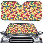 Retro Colorful Butterfly Pattern Print Car Windshield Sun Shade