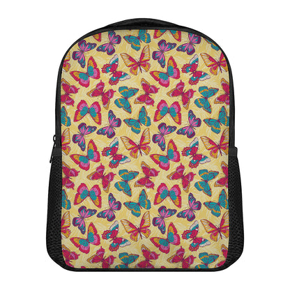 Retro Colorful Butterfly Pattern Print Casual Backpack