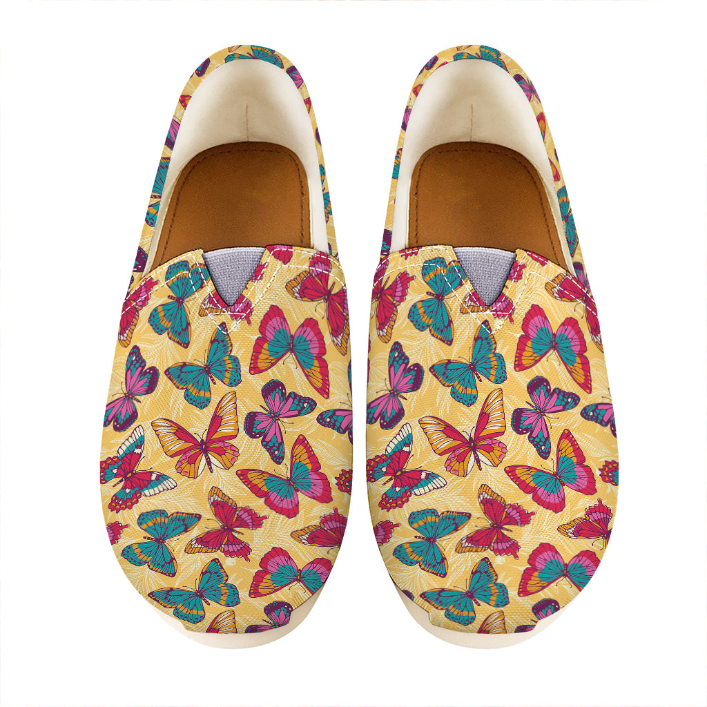 Retro Colorful Butterfly Pattern Print Casual Shoes