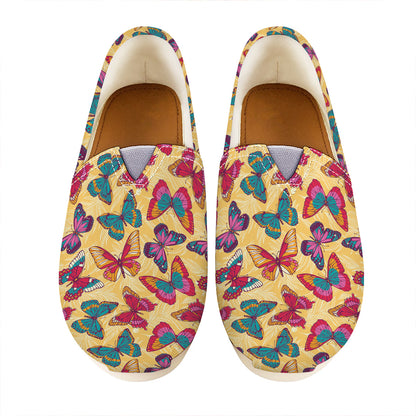 Retro Colorful Butterfly Pattern Print Casual Shoes
