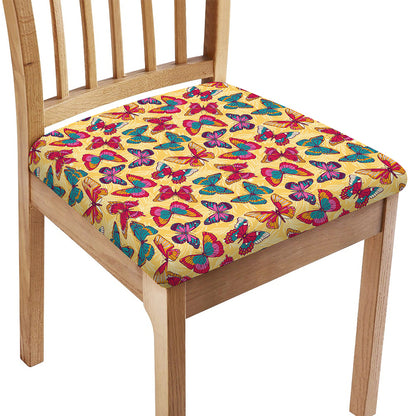 Retro Colorful Butterfly Pattern Print Chair Cushion Cover