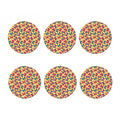 Retro Colorful Butterfly Pattern Print Coaster Set