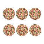 Retro Colorful Butterfly Pattern Print Coaster Set