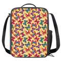 Retro Colorful Butterfly Pattern Print Crossbody Lunch Bag