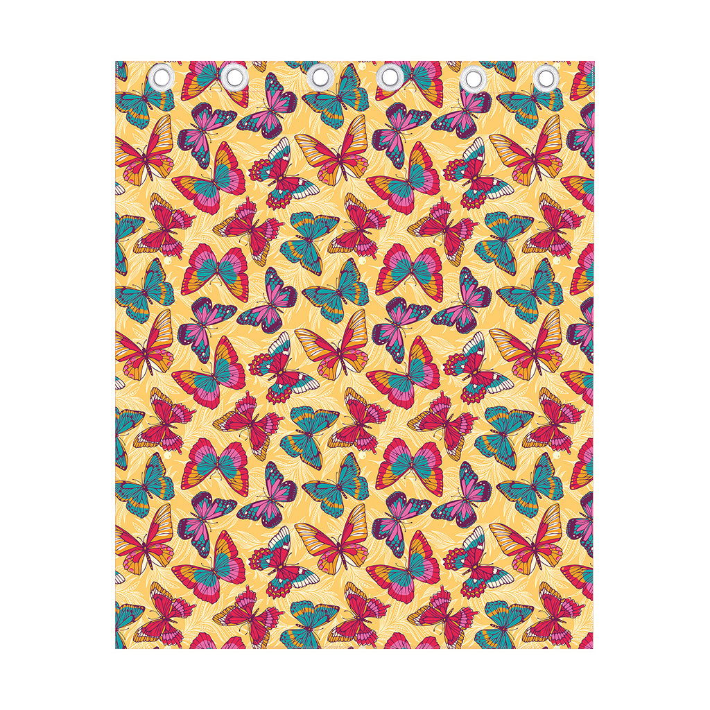 Retro Colorful Butterfly Pattern Print Curtain