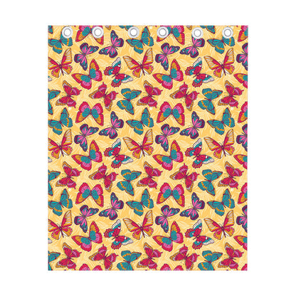 Retro Colorful Butterfly Pattern Print Curtain