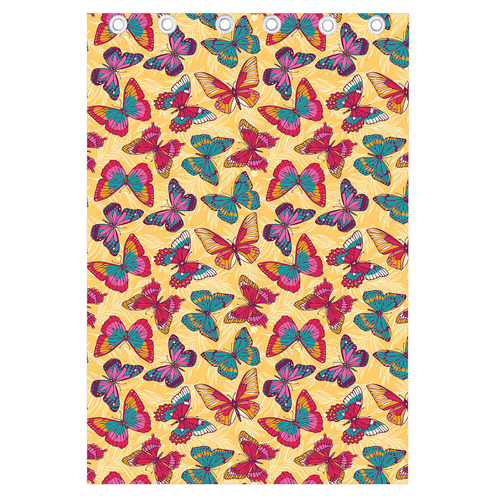 Retro Colorful Butterfly Pattern Print Curtain
