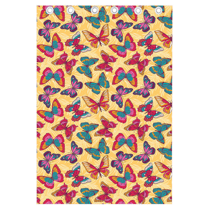 Retro Colorful Butterfly Pattern Print Curtain