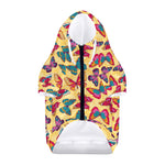 Retro Colorful Butterfly Pattern Print Dog Zip Up Hoodie