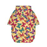 Retro Colorful Butterfly Pattern Print Dog Zip Up Hoodie