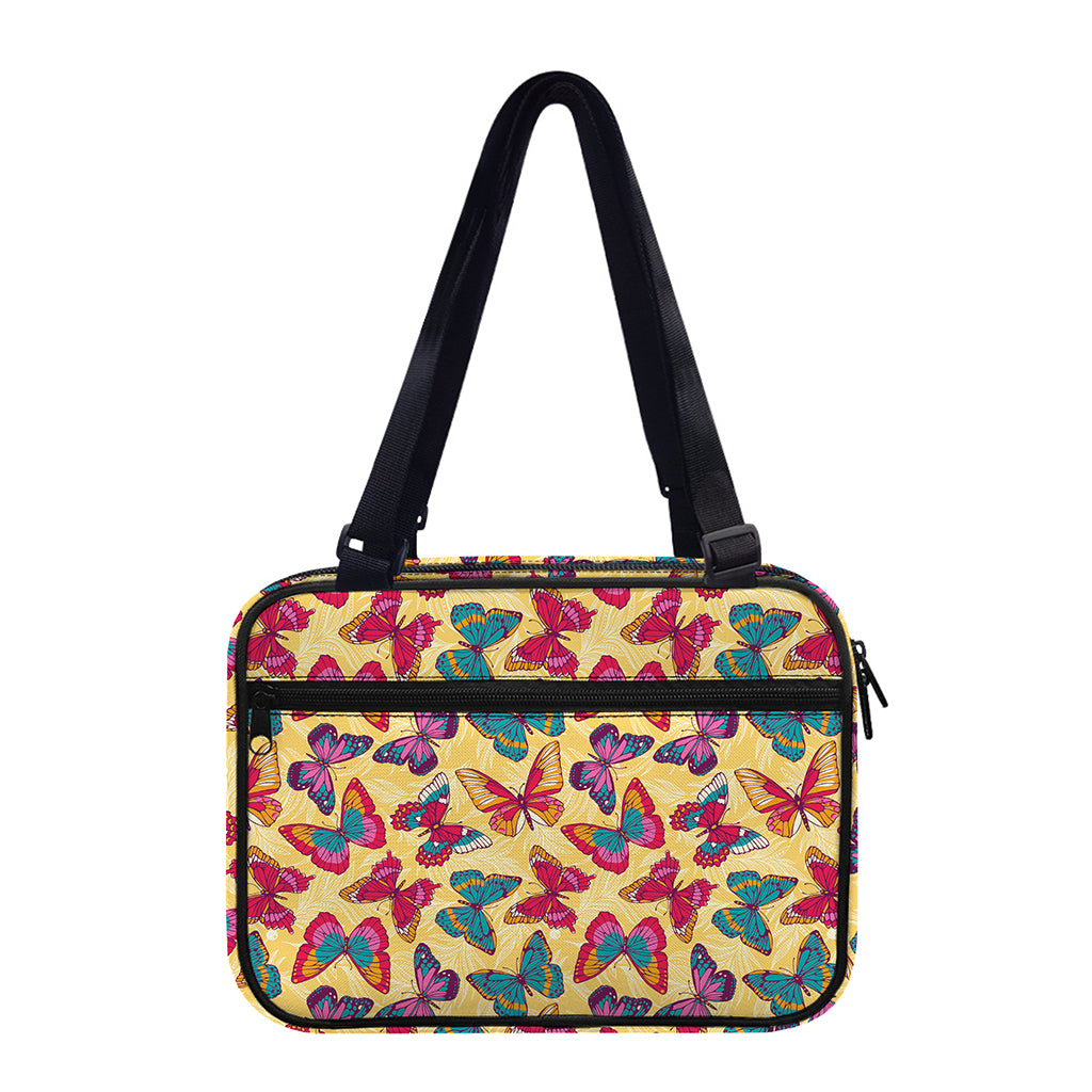 Retro Colorful Butterfly Pattern Print Double Strap Bible Bag