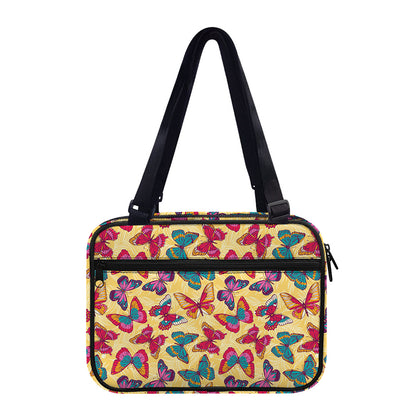 Retro Colorful Butterfly Pattern Print Double Strap Bible Bag