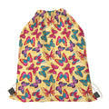 Retro Colorful Butterfly Pattern Print Drawstring Bag