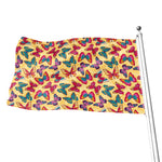 Retro Colorful Butterfly Pattern Print Flag
