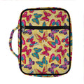 Retro Colorful Butterfly Pattern Print Front Pocket Bible Bag