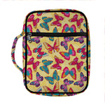 Retro Colorful Butterfly Pattern Print Front Pocket Bible Bag