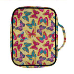 Retro Colorful Butterfly Pattern Print Front Pocket Bible Bag