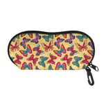 Retro Colorful Butterfly Pattern Print Glasses Case
