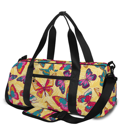 Retro Colorful Butterfly Pattern Print Gym Bag